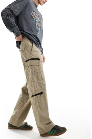 Weekday Magic workwear trousers with zips in sand