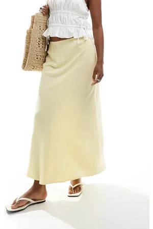 New Look Linen mix midi skirt in