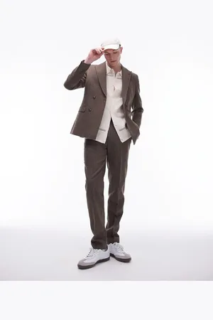 Topman Herringbone slim trouser in