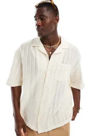 Pull&Bear Open knit texture shirt in ecru