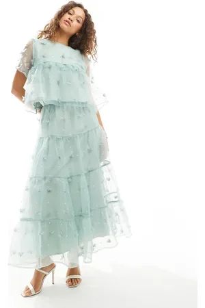 Sister Jane Dream floral organza midaxi skirt co-ord in sage