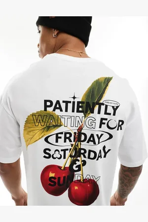 JACK & JONES Oversized t-shirt with cherry back print in