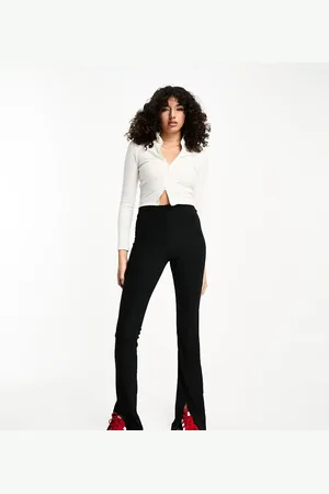 ONLY High waisted slit front legging trousers in