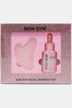 Skin Gym Facial Workout Kit: Rose Quartz Gua Sha & Signature Facial Oil