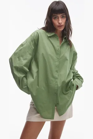 Topshop Oversized cotton voile shirt in