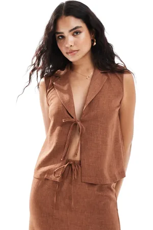 ONLY Tie front top co-ord in rust
