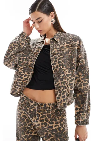 Lioness Denim jacket co-ord in leopard