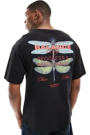 JACK & JONES Oversized t-shirt with dragonfly back print in