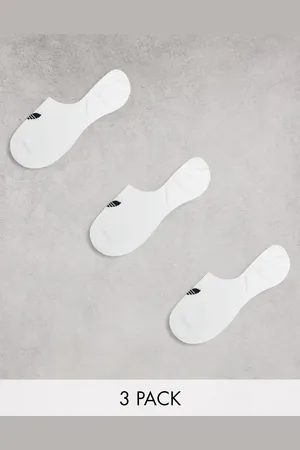 adidas Adicolor Trefoil 3 pack no show socks in white