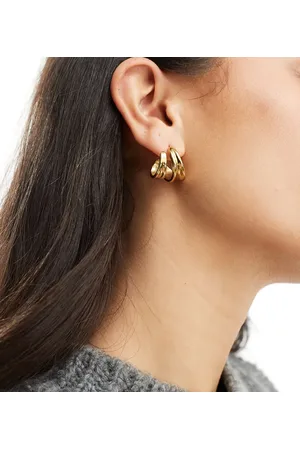 Neck On The Line Margot twisted plated stainless steel hoop earrings