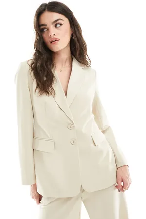 French Connection Everly suit blazer in ecru co-ord