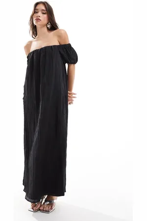 New Look Crinkle bardot maxi dress in