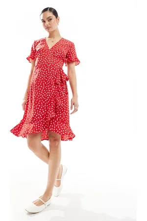 ONLY Frill wrap mini dress in ditsy floral