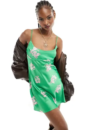 Kiss The Sky Floral mini satin dress in lilac floral