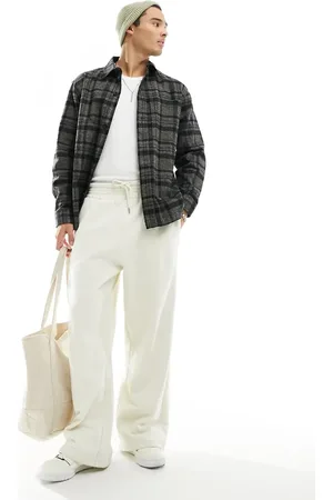 River Island Texture check shirt in khaki