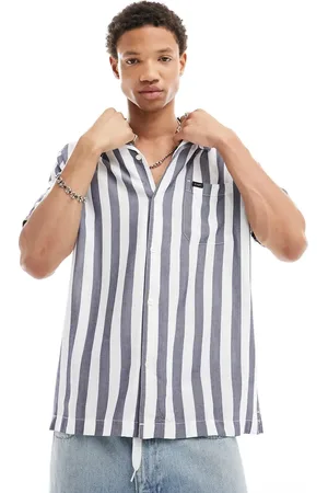 Lee Short sve revere collar bold stripe resort shirt relaxed fit in
