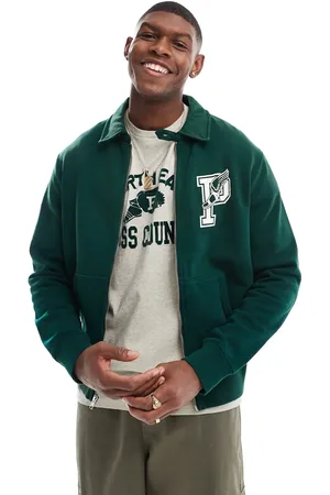 Ralph Lauren Retro sports logo fleece jacket in dark