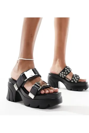 Public Desire Yuki chunky sandal with western hardware in