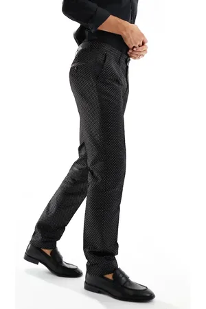 Devils Advocate Patterned slim suit trouser