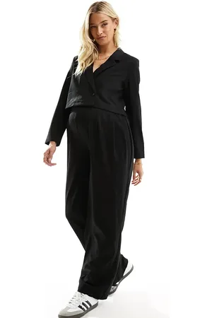 Mama;licious Mamalicious maternity wide leg glitter trouser co-ord in