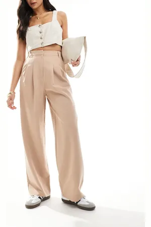 Miss Selfridge Tailored wide leg trouser in taupe