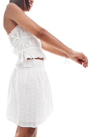 Motel Aristia broderie knee-length skirt in