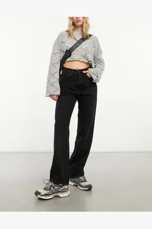 Weekday Rowe extra high waist regular fit straight leg jeans in echo