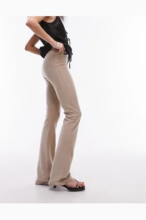 Topshop Stretchy cord flare trouser in stone