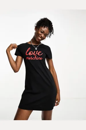 Moschino Italic logo t shirt dress in