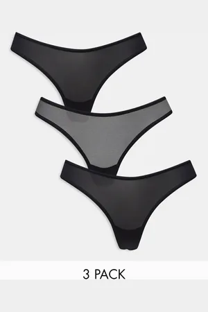 Dorina 3 pack micro and mesh dipped thongs in