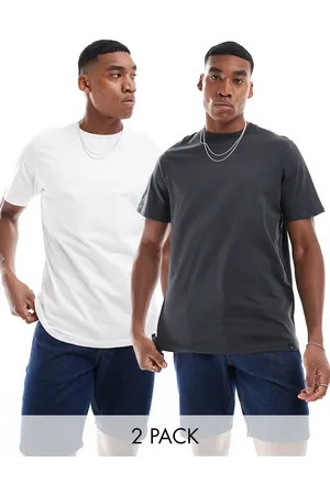 Pull&Bear 2pack t-shirt in white & grey