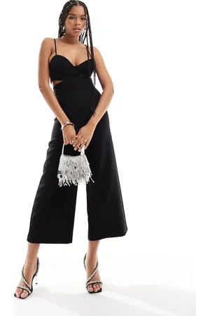 MANGO Cut out cami jumpsuit in