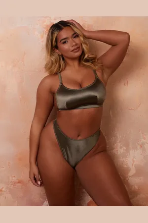 Wolf & Whistle X Natalie Gessey Fuller Bust high waist bikini bottom in