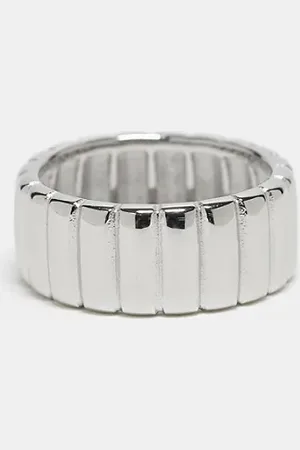 LOST SOULS Stainless steel 9mm line detail ring in