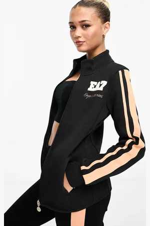 EA7 Zip thru fitted sweatshirt in