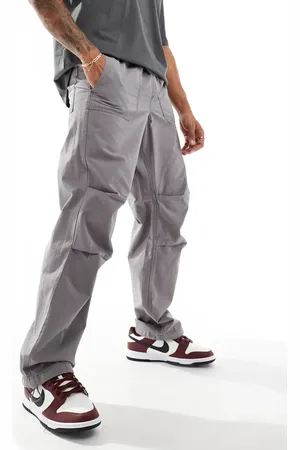 SELECTED Loose fit elasticated waistband ripstop trousers in