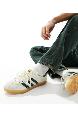 adidas Gazelle Indoor trainers in cream and green
