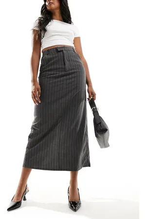Pimkie Tailored midi skirt in pinstripe