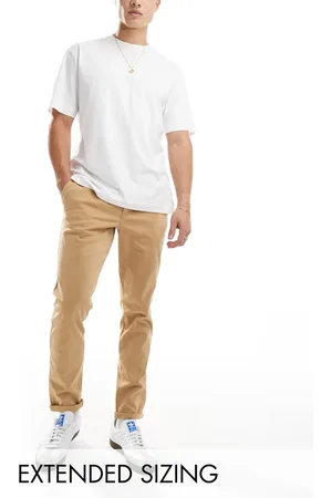 ASOS Tapered washed chino in tan
