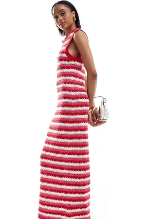 ONLY Maxi knit dress in and white stripe