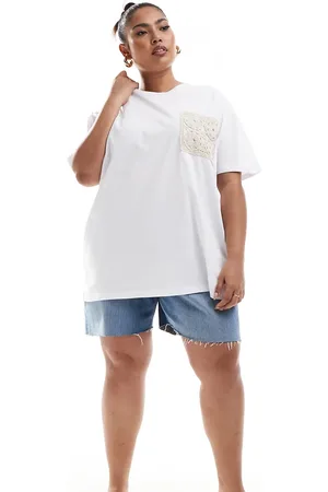 In The Style X Perrie Sian crochet pocket oversized t-shirt in