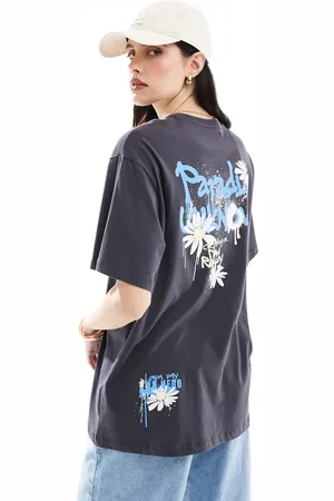 ONLY Graffiti back print oversized t-shirt in washed
