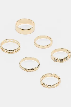 FADED FUTURE Pack of 6 molten band rings in