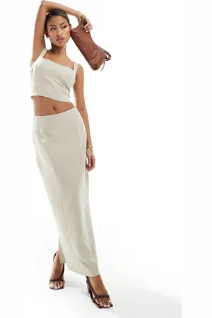 Kaiia Tailored maxi skirt co-ord in beige