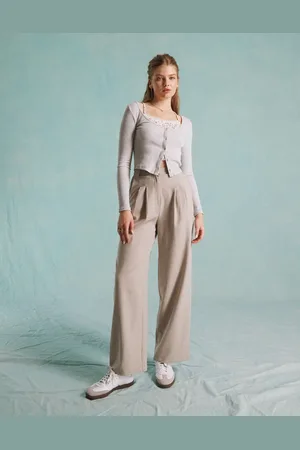Miss Selfridge Wide leg tailored trouser in pinstripe