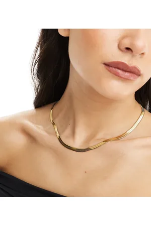 Neck On The Line 5mm plated stainless steel flat snake chain necklace