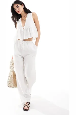 Iisla & Bird Narrow waist beach trouser co-ord in