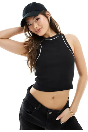 The Couture Club Contrast detail cropped vest in