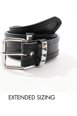 ASOS Faux leather belt with metal loop detail in