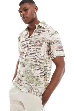 Ralph Lauren Short sleeve Havana playa print rayon shirt in CO-ORD
